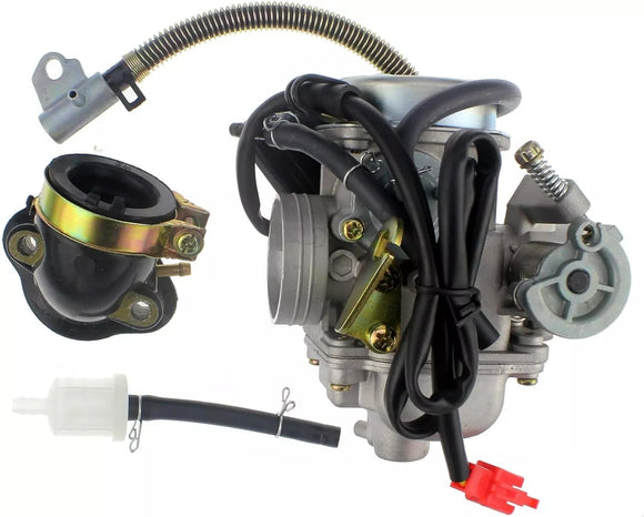 24mm Carby Carburetor Intake Manifold GY6 125cc 150cc Quad Dirt Bike ATV Buggy
