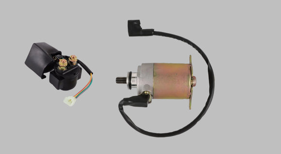 Starter Motor + Relay Solenoid Kit for GY6 125cc 150cc ATV Quad Dirt Bike Scooter Buggy