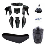 Black Plastics Fender Kit Seat Fuel Tank Fits Kawasaki KLX110 DRZ110 2002-2009 Dirt