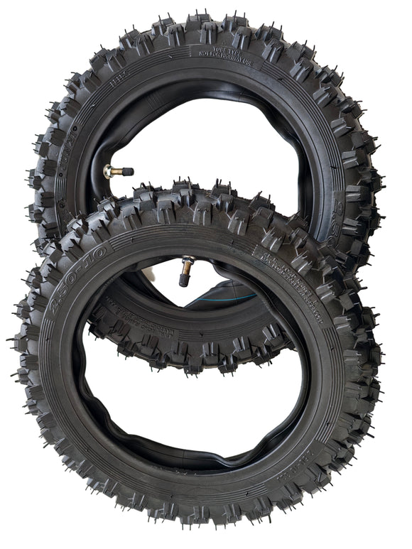 2 Sets Front Rear Tyre Tube 2.50-10
