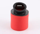 RED 37mm 38mm Bent Angled Foam Pod Air Filter 125cc PIT Quad Dirt Bike ATV Buggy