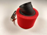 RED 45mm Bent Angled Foam Air Filter Pod PIT PRO Trail Quad Dirt Bike ATV Buggy