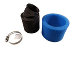 BLUE  42mm Bent Angled Foam Air Filter Pod PIT Quad Dirt Bike ATV Buggy