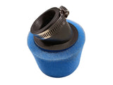 BLUE  42mm Bent Angled Foam Air Filter Pod PIT Quad Dirt Bike ATV Buggy