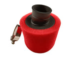 RED 35mm Angle Bent Foam Air Filter Pod Cleaner PIT Quad Dirt Bike ATV Buggy