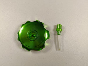 GREEN Alloy Gas Fuel Petrol Tank Cap + Breather 110cc 125cc PIT Trail Dirt Bike