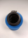 BLUE 45mm Bent Angled Foam Air Filter Pod PIT PRO Trail Quad Dirt Bike ATV Buggy