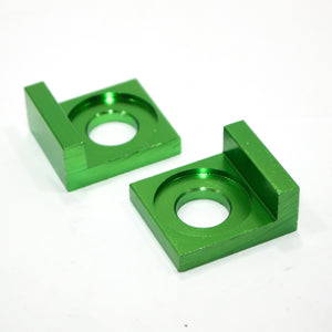 GREEN 15mm Alloy Chain Adjuster Block Tensioner PIT PRO Quad Trail Dirt Bike ATV