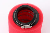 RED 42mm Bent Angled Foam Air Filter Pod 150cc PIT Quad Dirt Bike ATV Buggy