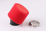 RED 42mm Bent Angled Foam Air Filter Pod 150cc PIT Quad Dirt Bike ATV Buggy